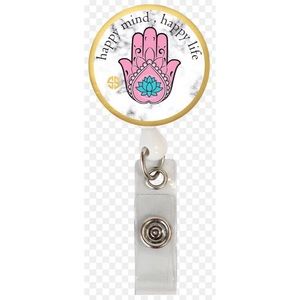 Happy Mind Happy Life Retractable Badge Holder